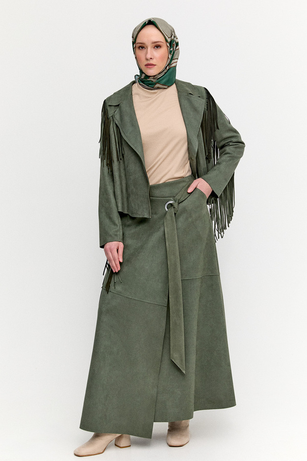 Süet Görünümlü Anvelop Etek - 2