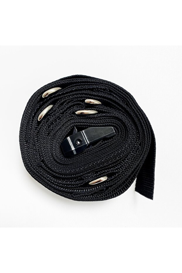 black Multifunctional Home Fitness Equipment Elastic Rope Door Pull Strap Hole-Free Installation Por