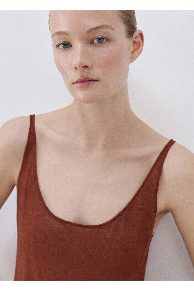 Keten triko elbise - 6