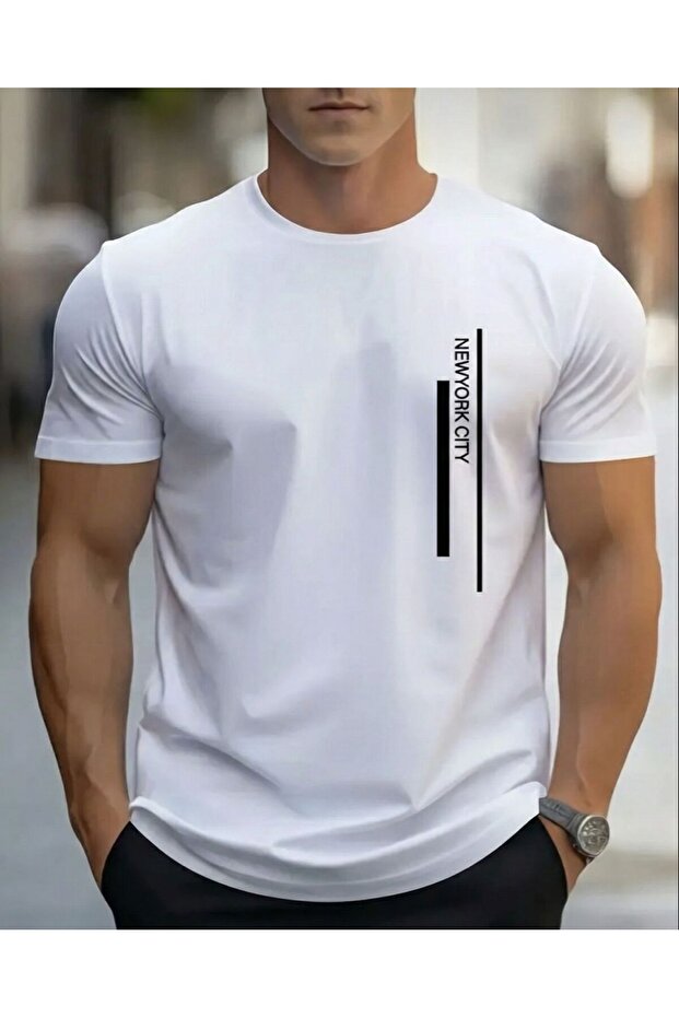 Men's New York City Printed White T-Shirt