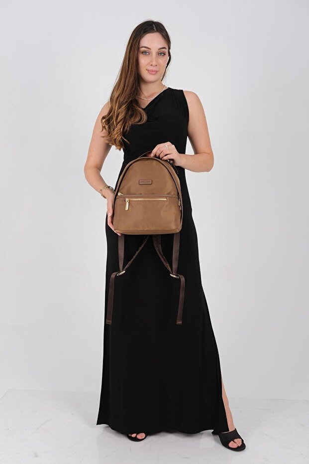 Tütün - Brown Satin Women's Backpack Sp1212