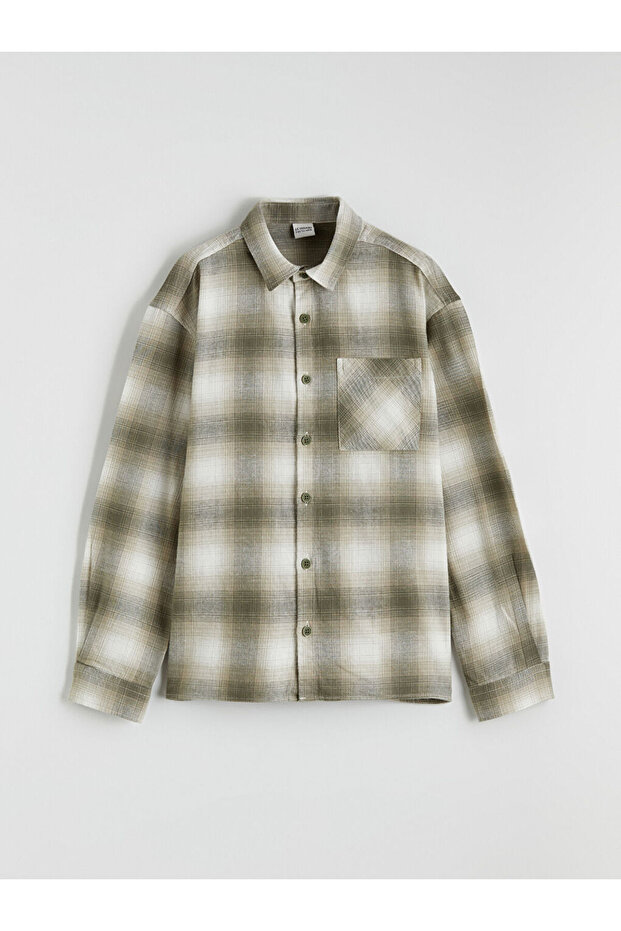 Esvab • Modern & Distinctive Checkered Embroidered Boys' Lumberjack Shirt