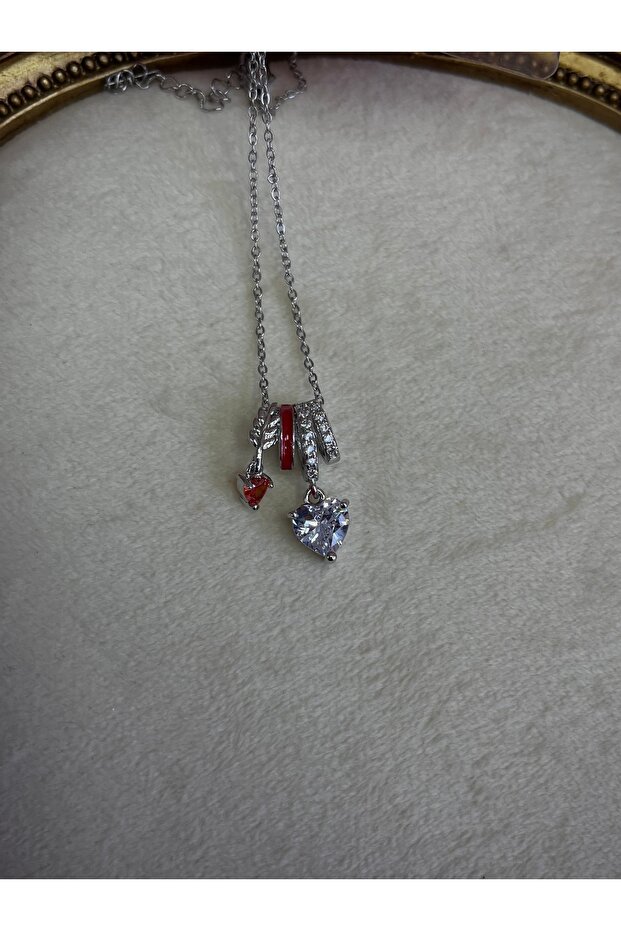 Charmlı çelik kolye - 1