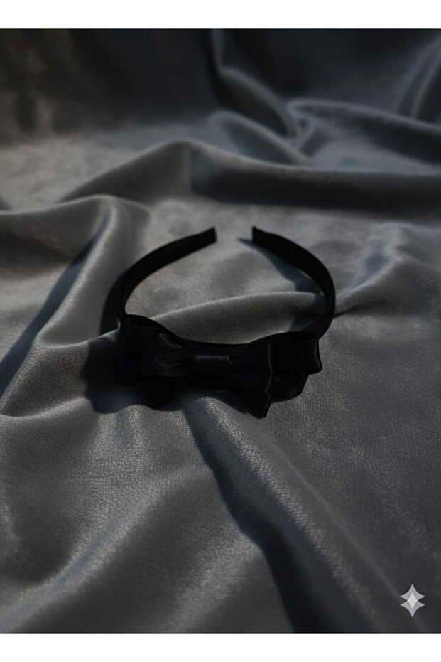 Black Satin Bow Detailed Luxury Crown - Graduation, Party, Bridesmaid, and Evening Elegance Hair Accessory
