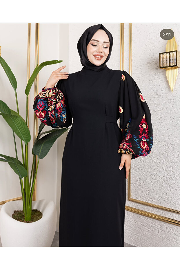 Selin elbise siyah - 3