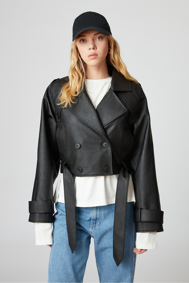 Crop Biker Ceket - 3