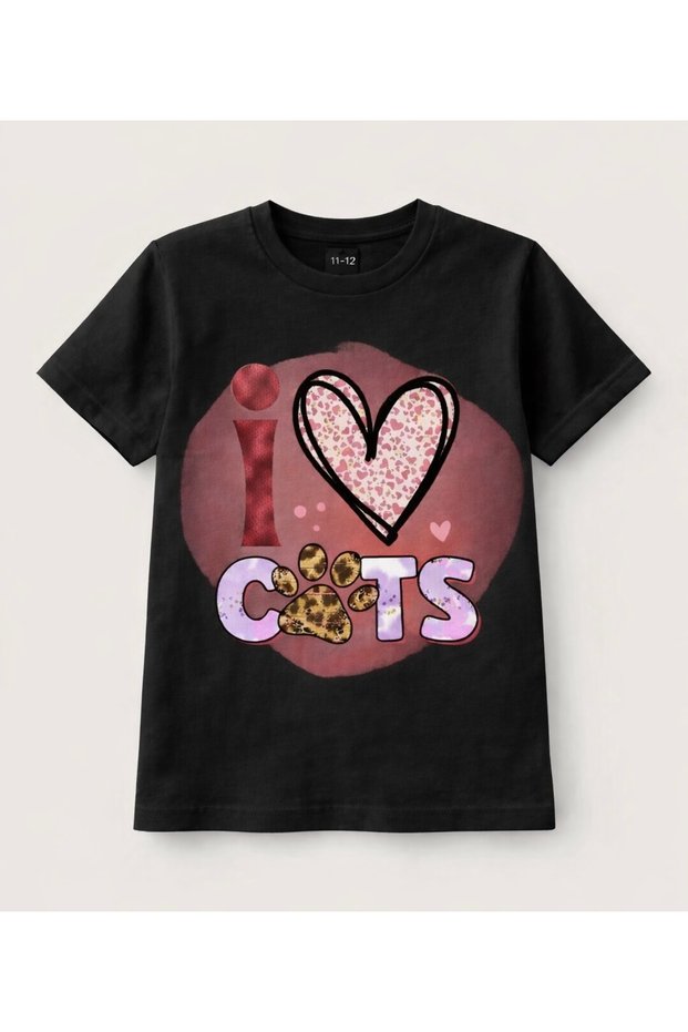 100% Cotton Cats Printed T-Shirt