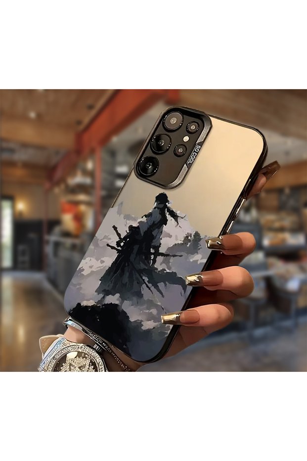 Samsung Galaxy S25 Fe Compatible Dirt-Resistant Samurai Pattern Luxury Phone Case Mk01A