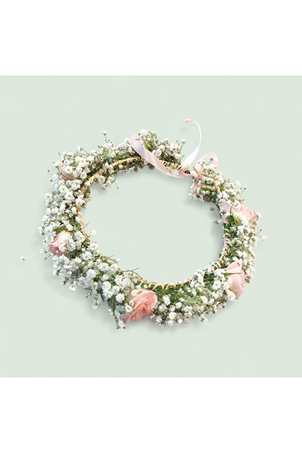 Blush crown and baby breath