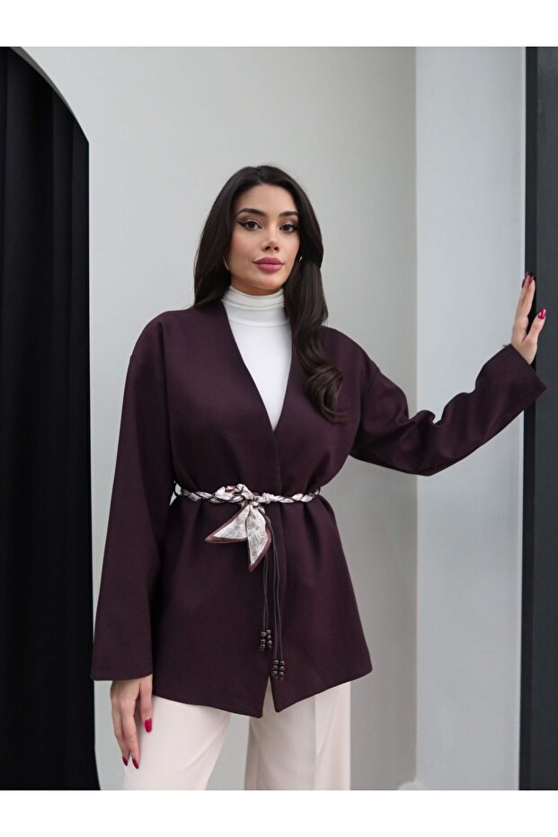 Fular Kemerli Ceket - 1