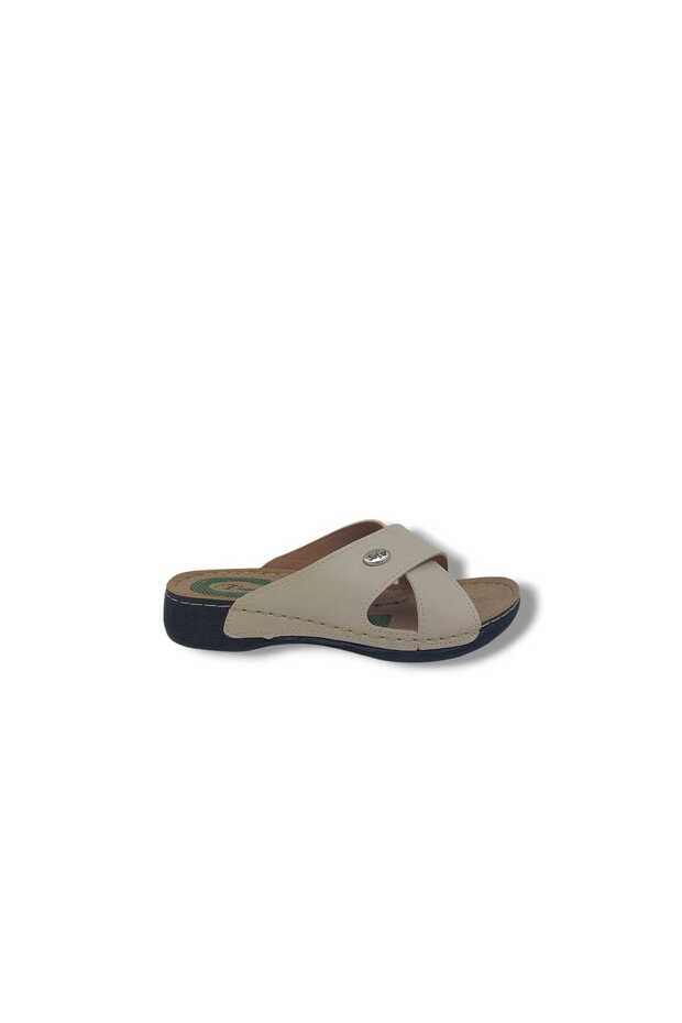 Elegance 125 Women's Cream Cross Band Daily Use Slippers