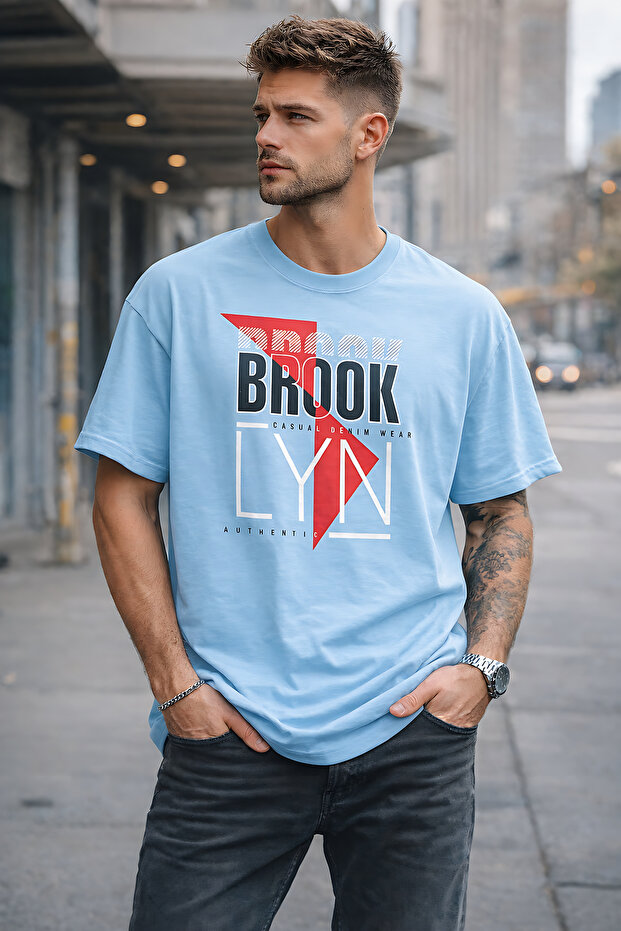 Brooklyn Printed Cotton Relaxed Fit Round Neck Unisex T-Shirt