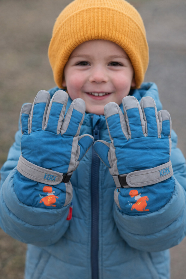 Kitti 4-9 Years Old Children's Boys' Snow Winter Gloves Lined Cold-Proof Wind Water Repellent Reflective