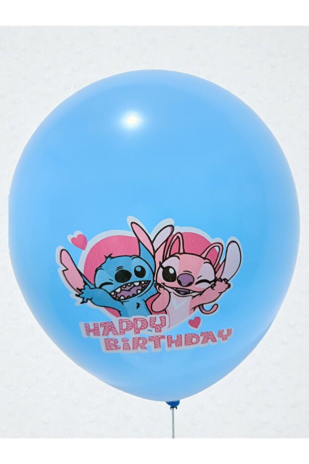 10 Pieces Stick Character Happy Birthday Balloon - Eng-B1119