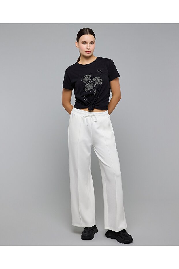 بنطال رياضي سادة بخصر برباط - 1