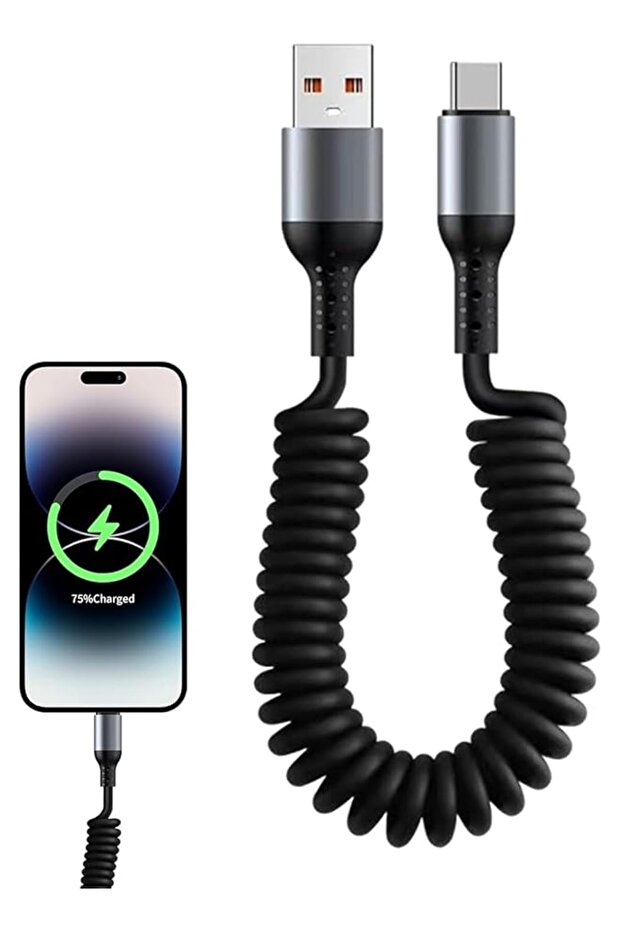Type C Cable, USB C to USB A Cable Rapid Charger, Durable Nylon Braided USB C Charging Cable, Type C Charger Retractable,