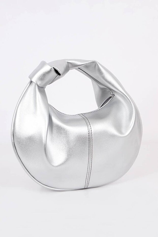 Women's Silver Knotted Round Trend Handbag