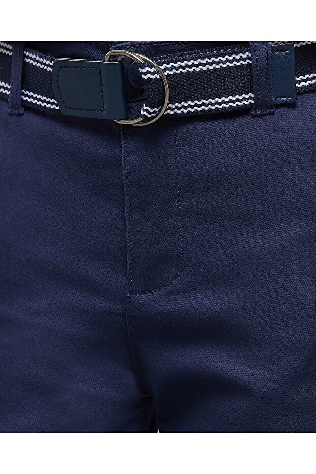 بنطال سادة بقصة عادية مع إغلاق بأزرار - 6