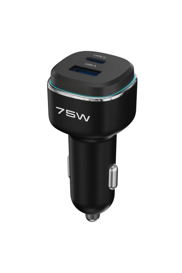 75W Dual-Port Car Charger with Type-C Cable | PD 45W & QC 30W Fast Charging