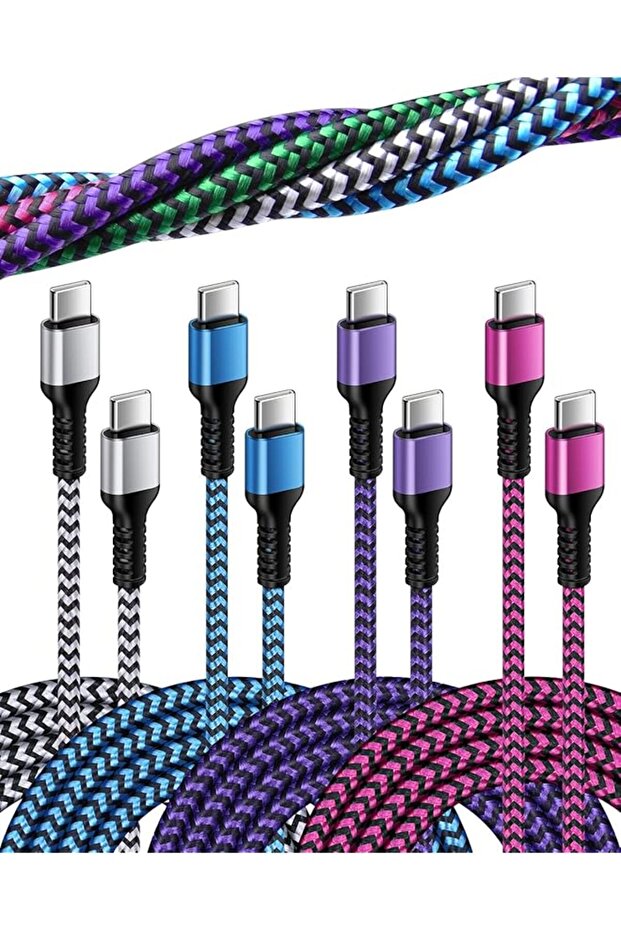 USB C to C Charger Cable, [4Pack] iPhone 17 Fast Charging Cable, 6ft Long Braided Type-C to Type-C P
