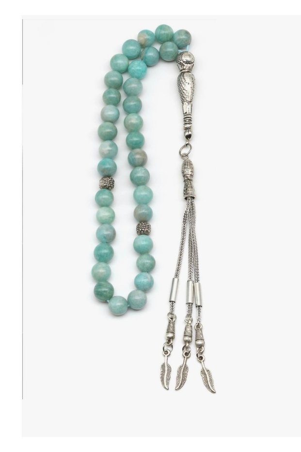 Certified Amazonite Natural Stone Prayer Beads 8 mm Round Cut