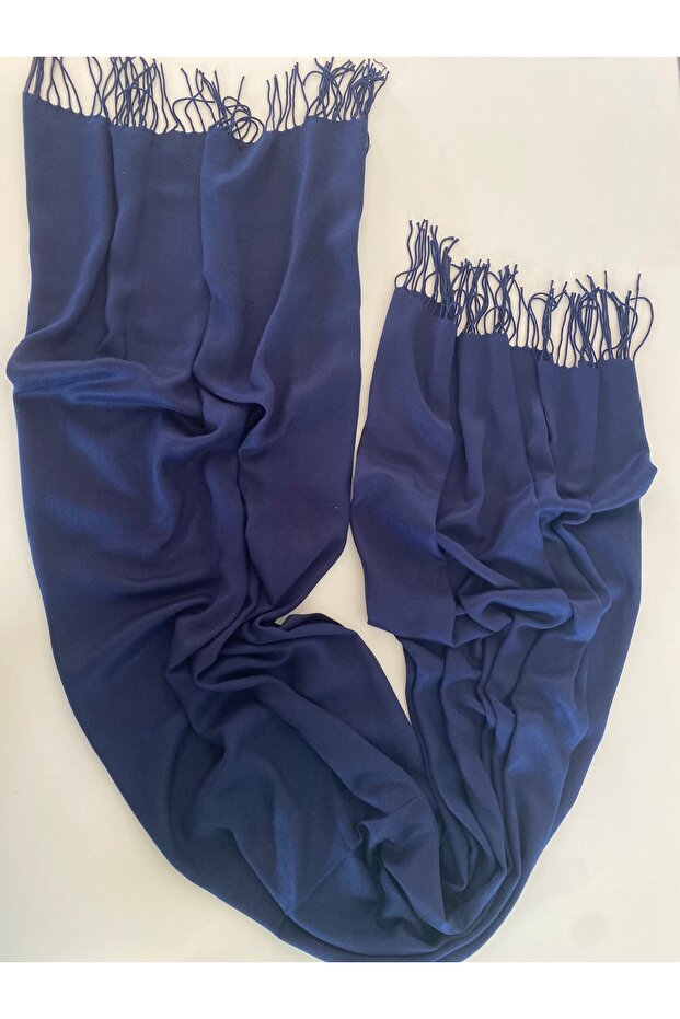 Navy Blue Cashmere Soft Textured Shoulder Scarf (Cashmere) Winter Thick Shawl