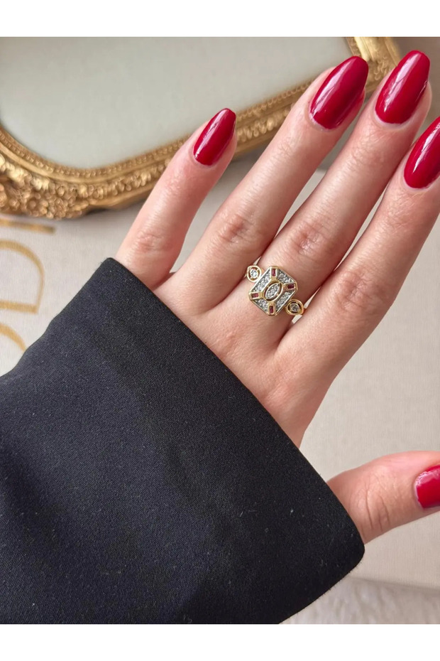 Çelik Ruby Frame Yüzük - 2