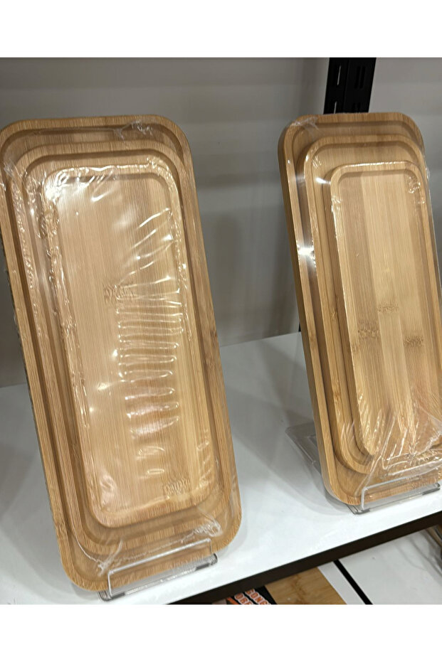 3 lü Bambu Sunumluk - 1