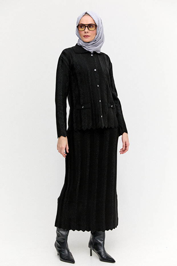 Simli Triko Ceket - 2