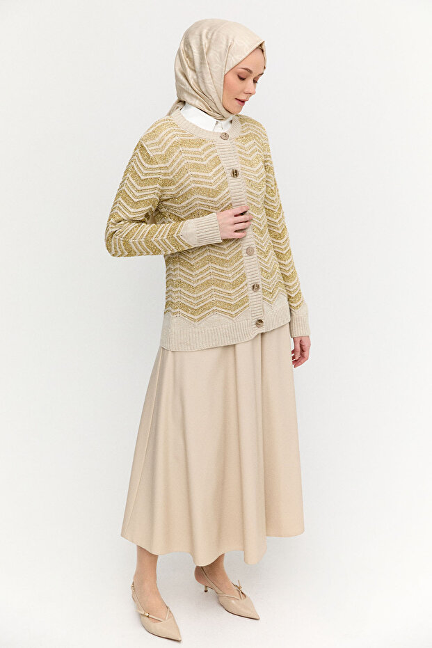 Sim Detaylı Triko Hırka - 2