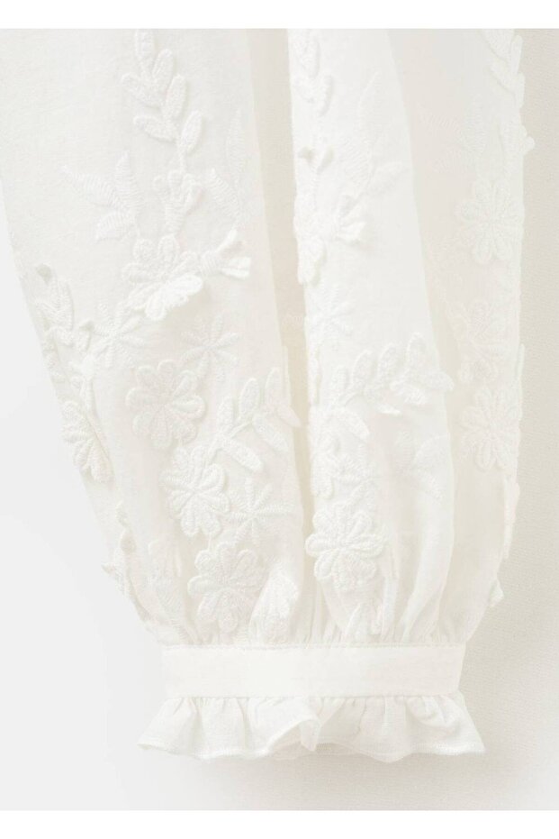 Çiçek işlemeli bluz - 7