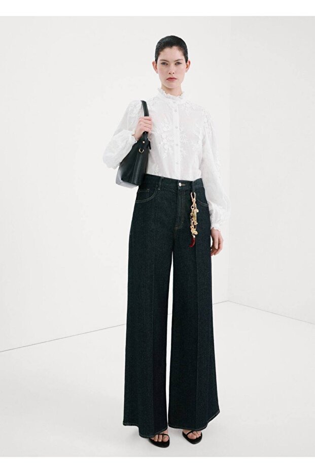 Çiçek işlemeli bluz - 2