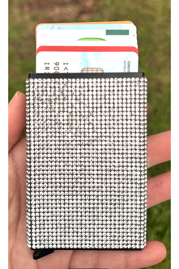Sawaroski Stone Automatic Card Holder Business Card