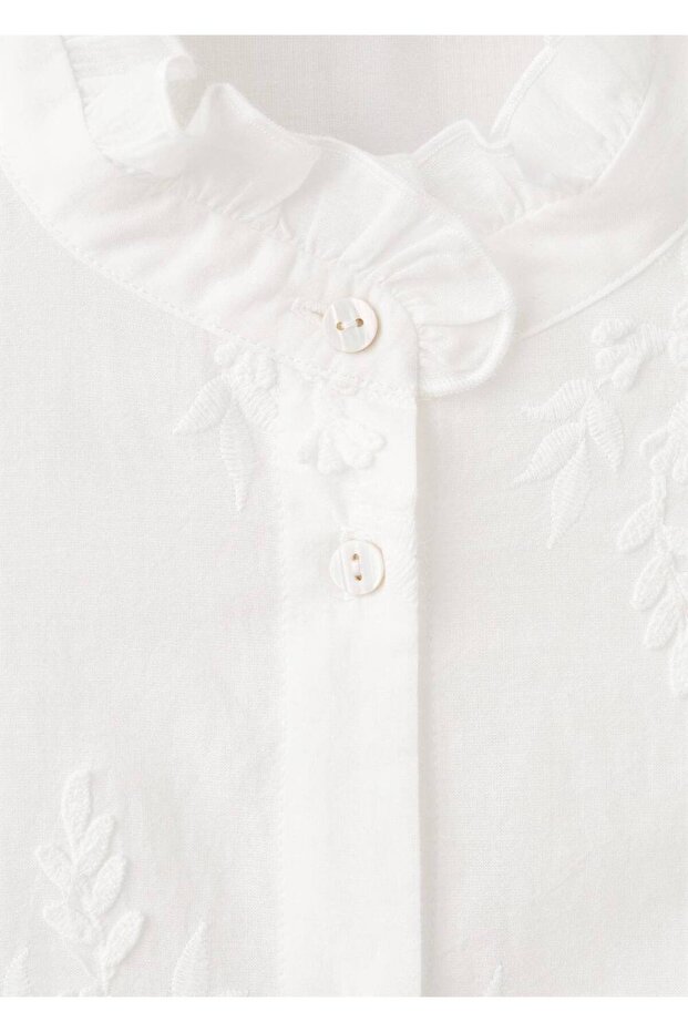 Çiçek işlemeli bluz - 6