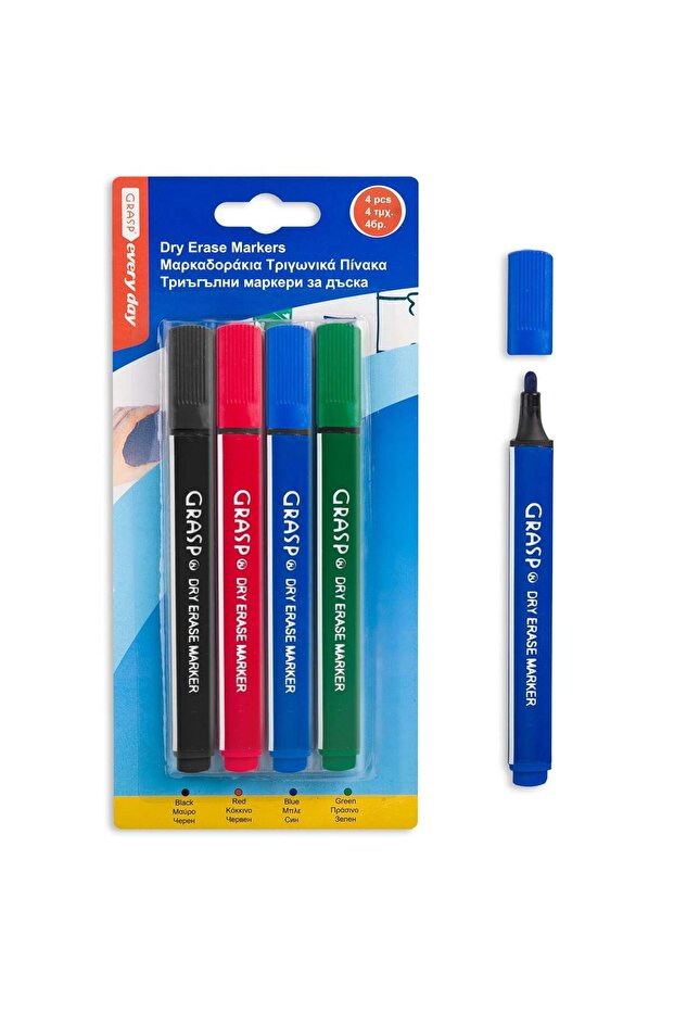 Triangular Whiteboard Markers - 4pcs - 1