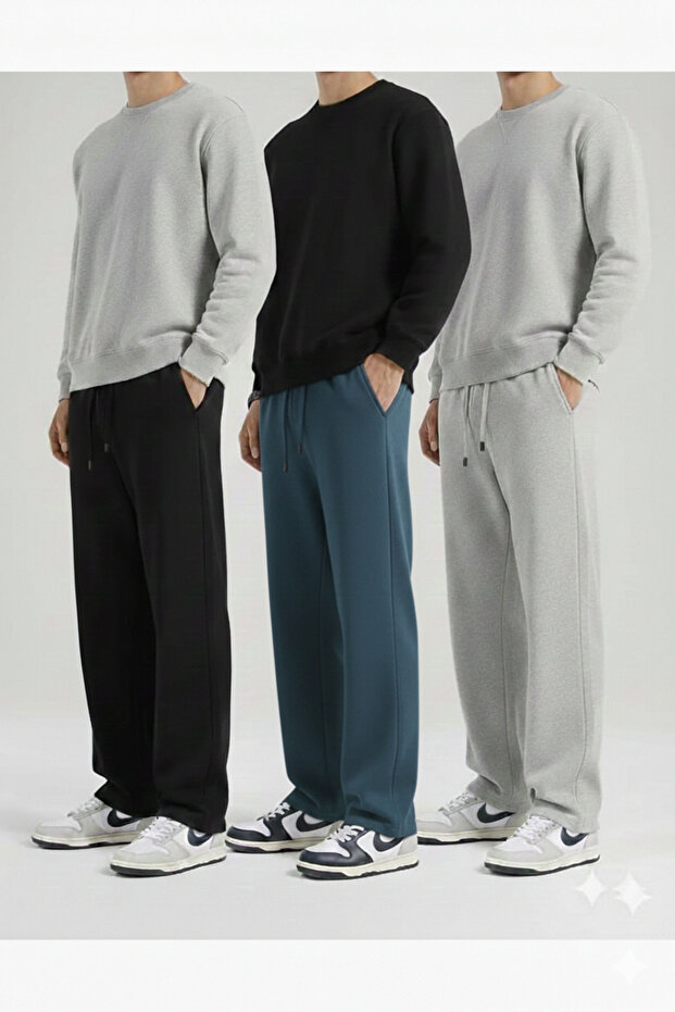 Set of 3 Opportunity Product High Quality Loose Fit Flexible Comfortable Fabric Baggy Sweatpants
