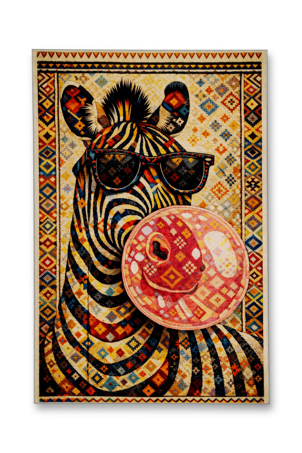Mosso Multi-Colored Abstract Zebra Pattern Woven Base Modern Decorative Carpet Mosso2149