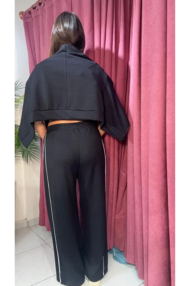 طقم بدلة رياضية من قماش المودال مع حزام - 2