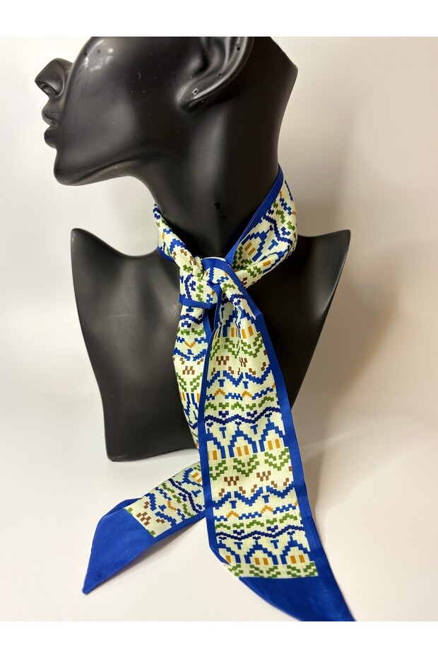 Patterned Thin Scarf, Ribbon (6X85 cm)