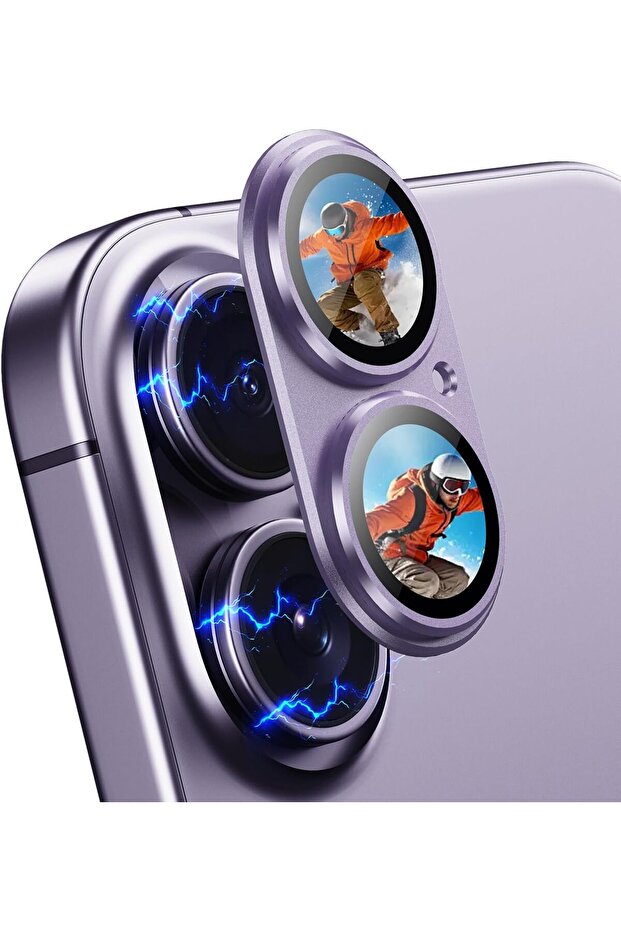Compatible with iPhone 17 / 16 / 16 Plus - Metal Full-Cover Adhesive Camera Protector Shockproof —