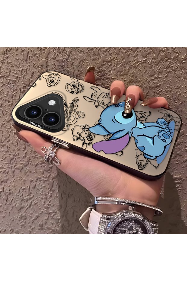 iPhone 16 Compatible High-Quality Cartoon Print Case, Stylish Versatile Full Protective Cover