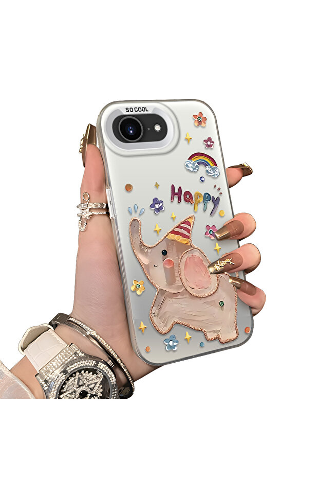 iPhone 16E Compatible Cartoon Elephant Patterns - 4