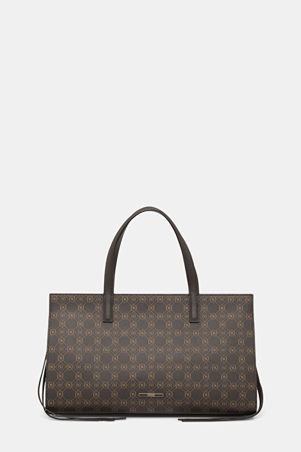 KAHVE MONOGRAM DERİ ÇANTA - 1