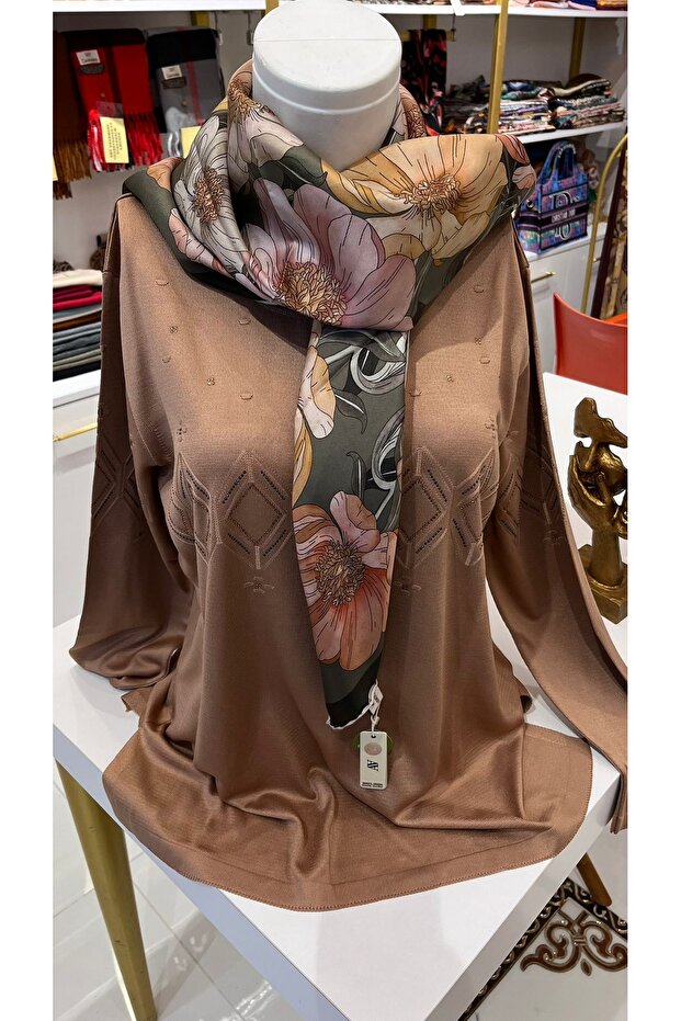 Çelik Örme Merserize Taş Detaylı Bluz - 3