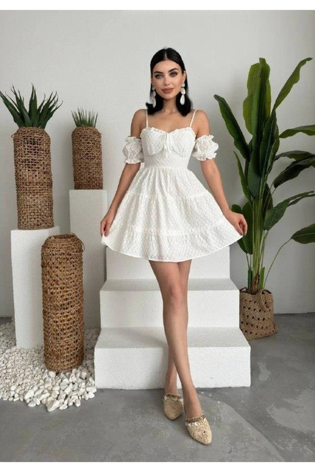 Lucca Kolu Lastikli Mini Elbise - 3