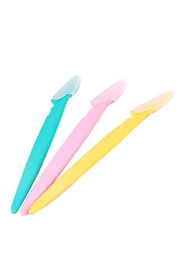 3-Piece Eyebrow Razor Kit Pink/Yellow/Blue