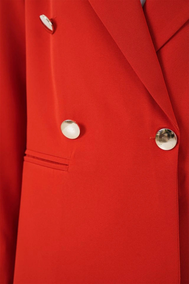 بأزرار على الجهتين سترة بليزر بياقة 0722 - بلاط - 4