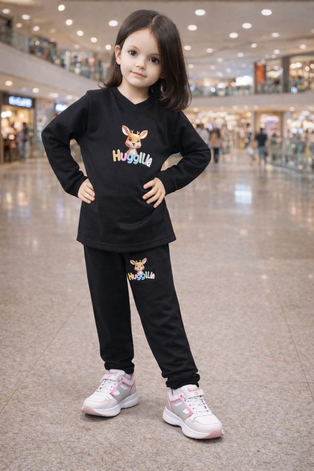 Girls' Tracksuit Set – Stylish, Comfortable, and Fun 🦌