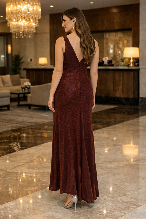 Simli Abiye Elbise - 4