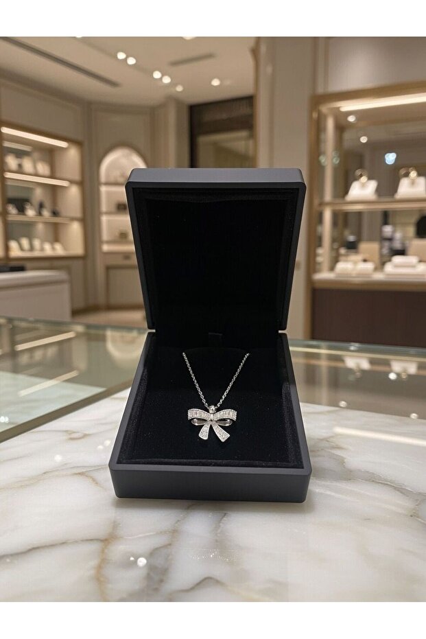 KURDELE SÜSLEMELİ 925 AYAR GÜMÜŞ KOLYE - 5